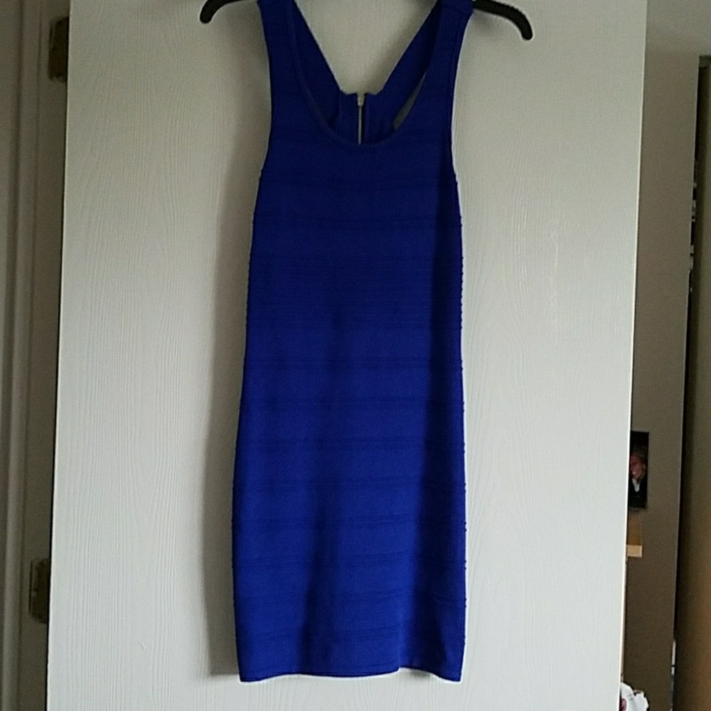Blue ribbed dress
